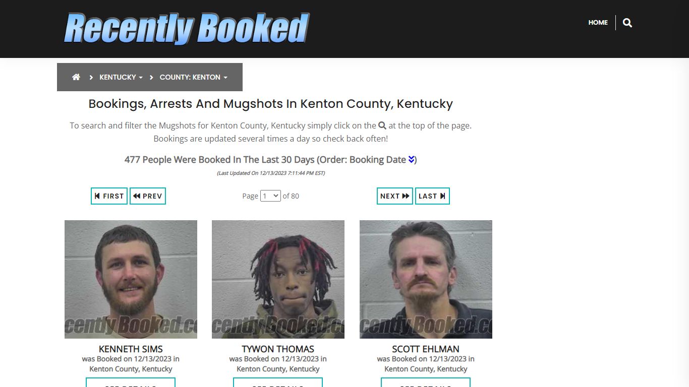Bookings, Arrests and Mugshots in Kenton County, Kentucky - Recently Booked